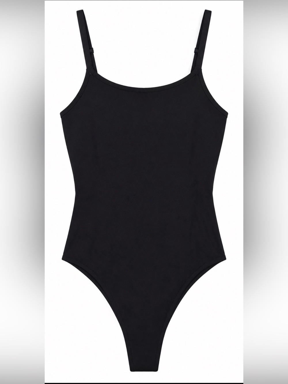 SPANX NWT Cotton Comfort Cami Thong Bodysuit Black S